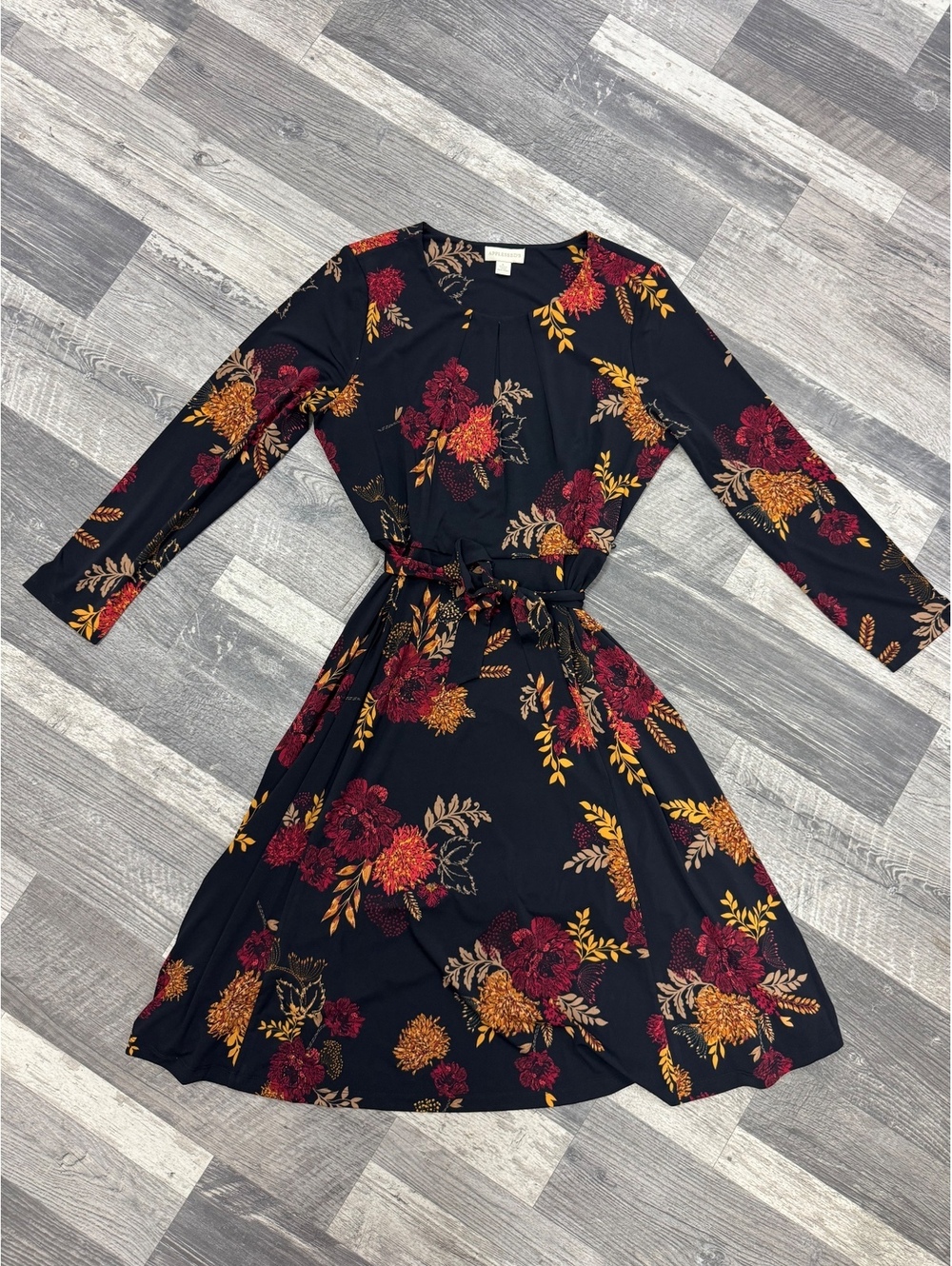 Appleseed's Floral Long Sleeve Dress Large